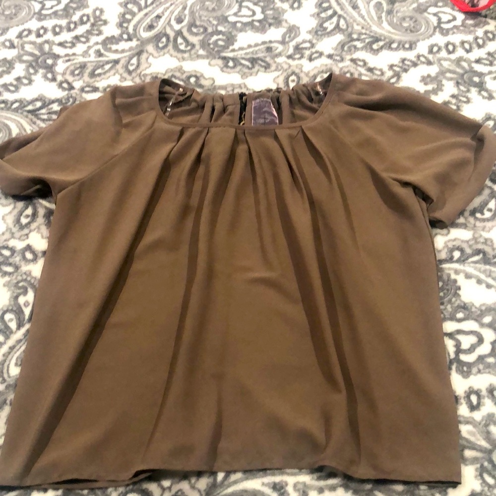 Brown Cheetah blouse